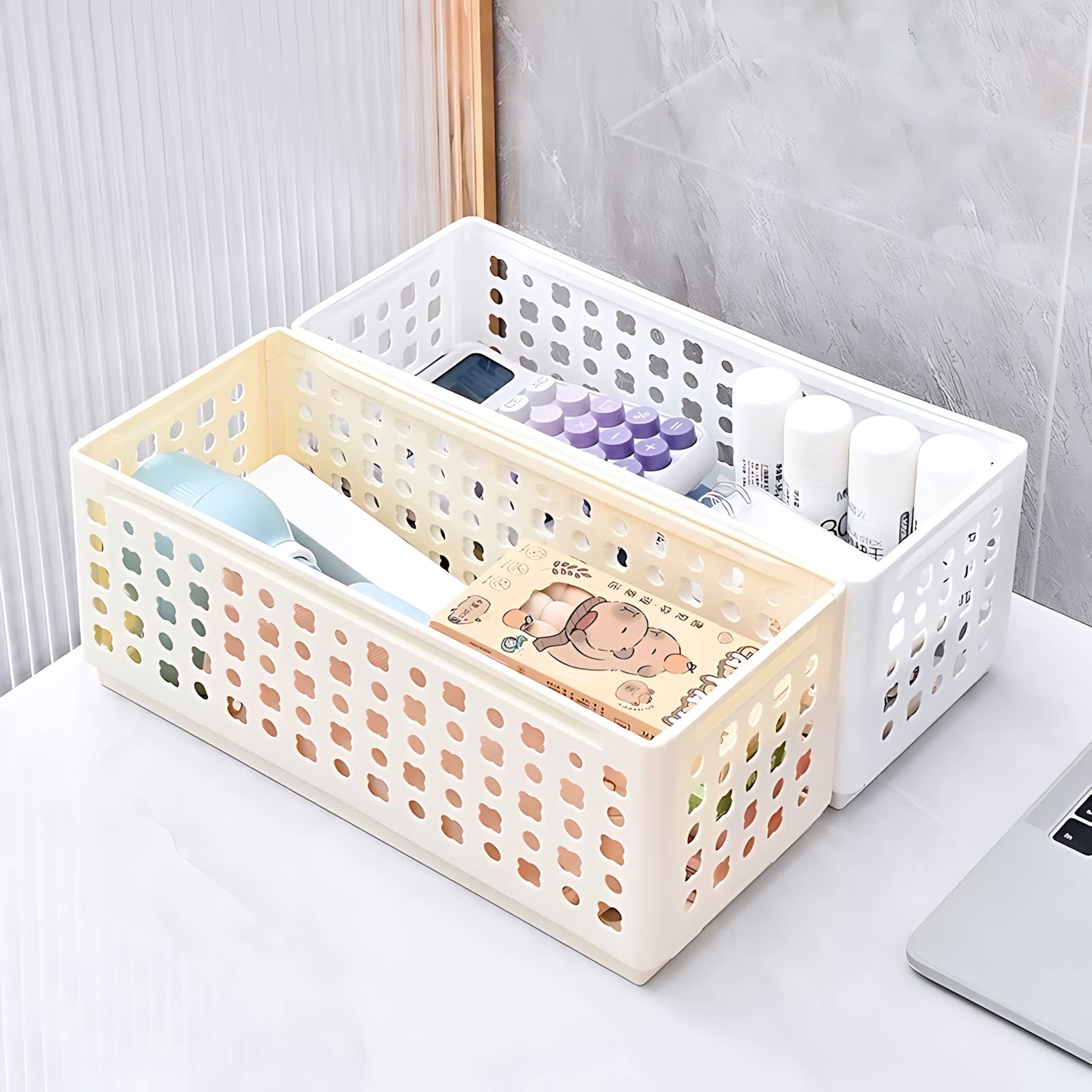 卫生间杂物写字台桌面化妆品置物架洗手台浴室文具零食收纳整理盒