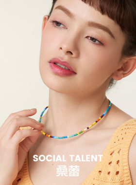 Social Talent桑蕾多瑙河之春项链高光艺术釉彩春夏多巴胺新款