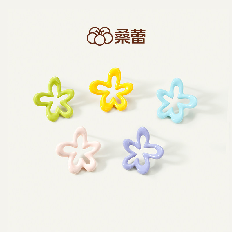 桑蕾随便花耳钉女925银针时尚潮流原创设计2026年春新款爆款图片