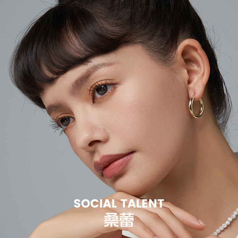 桑蕾素圈设计耳环简约