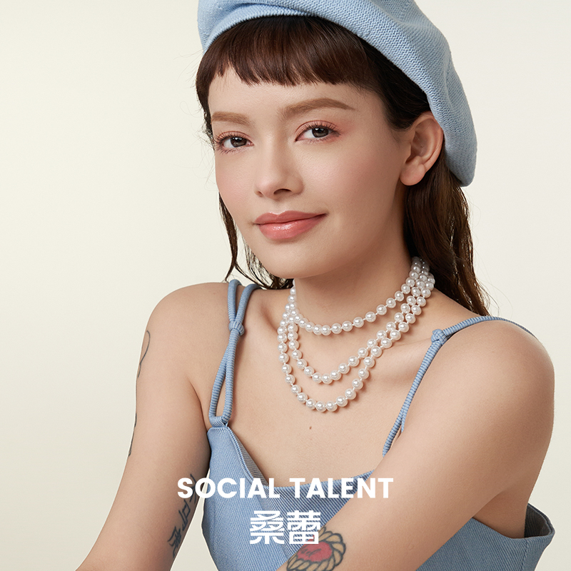 Social Talent/桑蕾简-三层短款项链2024春夏新款爆款 饰品/流行首饰/时尚饰品新 项链 原图主图