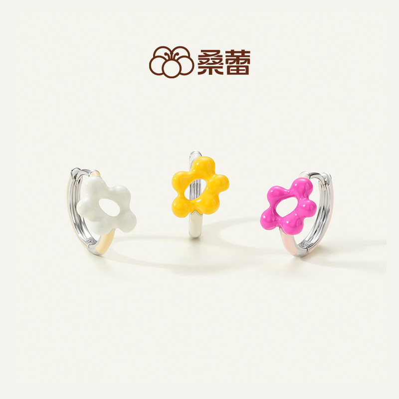桑蕾泡芙花耳环女时尚小众设计百搭潮流设计2026年新款图片