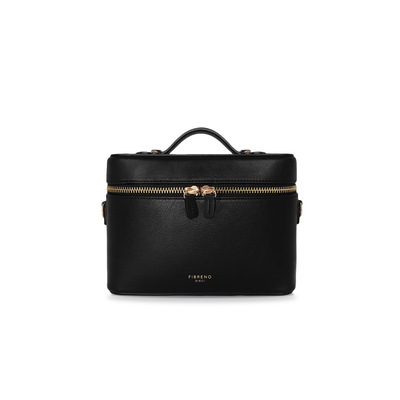 FIBRENO 牛皮小号化妆盒斜挎包 黑色DIECI VANITY BAG CLASSIC S