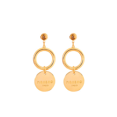 FIBRENO 圆圈耳坠 金色 CIRCLE EARRING