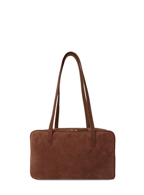 FIBRENO 大号M码麂皮包 浅棕色 DIECI BAGUETTE BAG 29X17.5X10.5