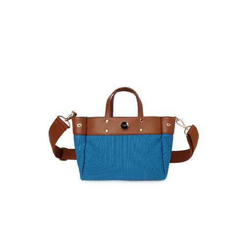 FIBRENO 小号托特限量版帆布拼接包 迪拜蓝 TUTTI BAG S 48 BLUE