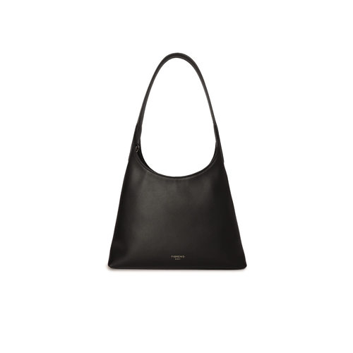 FIBRENO 小号牛皮HOBO包 平纹黑色DIECI HOBO BAG MINI • BLACK