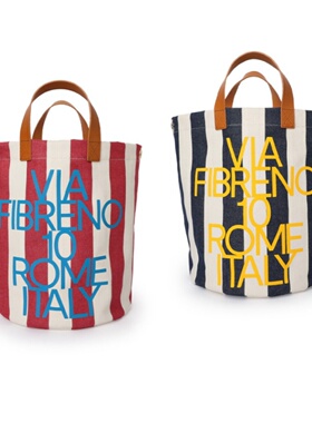 FIBRENO 条纹帆布包系列 综合链接 尺寸：24X22X27X20CM