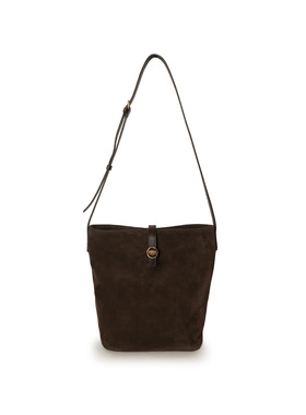 FIBRENO 小号麂皮水桶包 深棕色 DIECI FLUA BUCKET BAG S