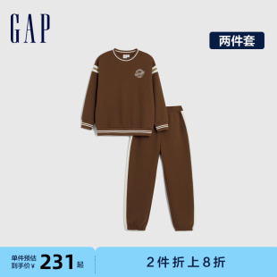 Gap男童春秋LOGO学院风卫衣两件套儿童装 洋气舒适运动套装 857723