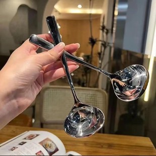 下单立减50 不锈钢勺子家用创意网红餐具吃饭嗦粉长柄大头WB