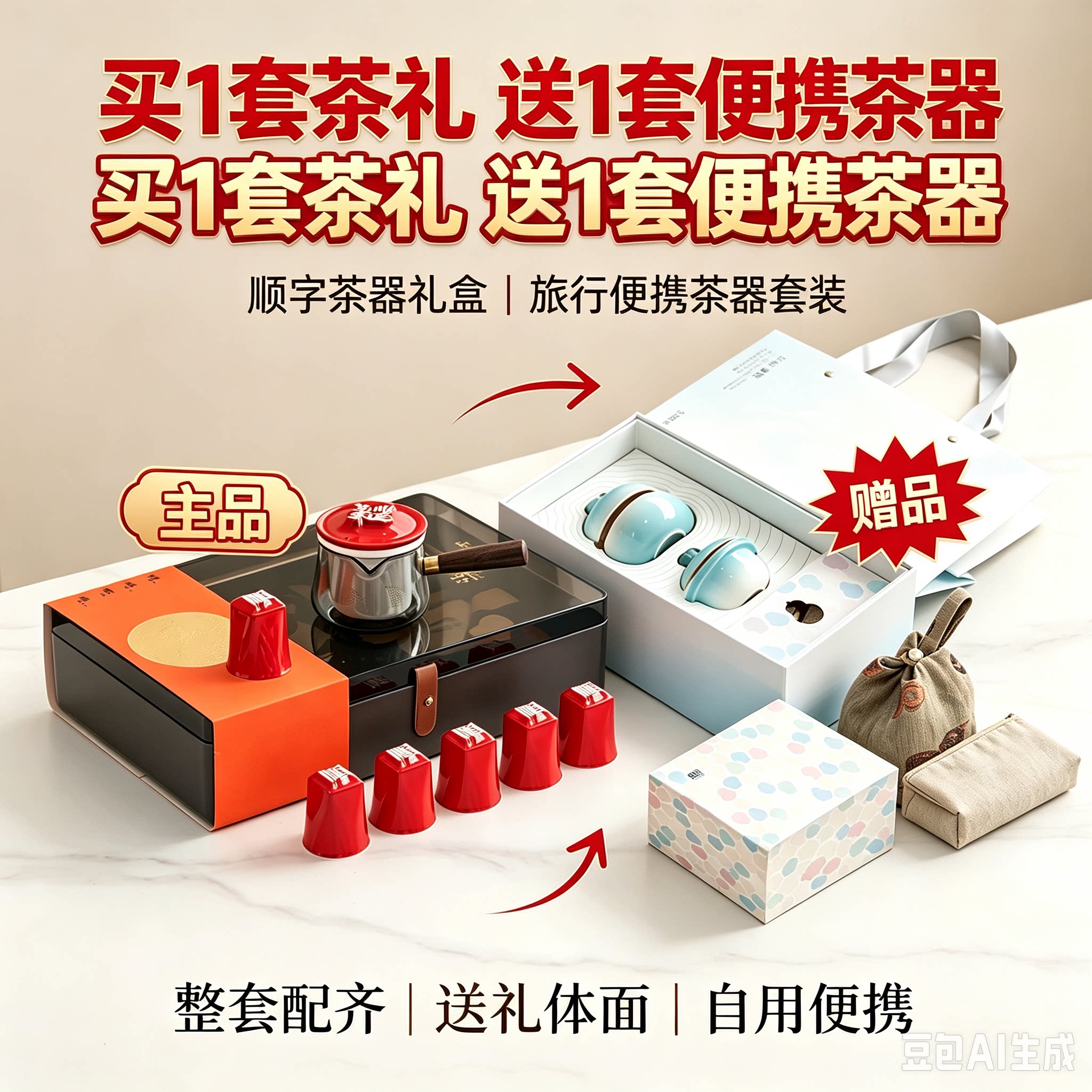 中式汉字杯茶具礼盒送礼佳品