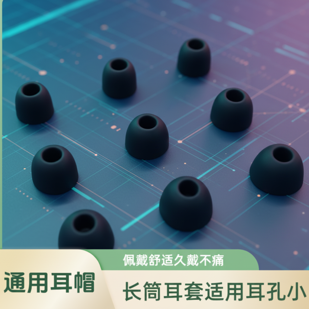 长筒入耳式通用耳塞套硅胶头 大中小号有线耳机套隔音子弹头耳帽