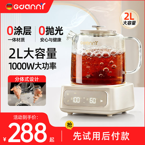 德国进口全玻璃多功能养生花茶壶