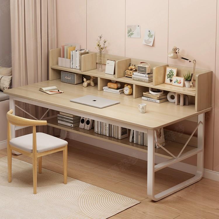 电脑桌卧室家用书桌子学生学习桌简易写字桌书架一体桌简约办公桌