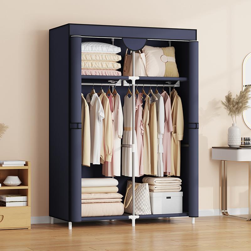 防尘收纳家用卧室简易衣柜全封闭经济型布衣柜结实耐用出租屋衣橱