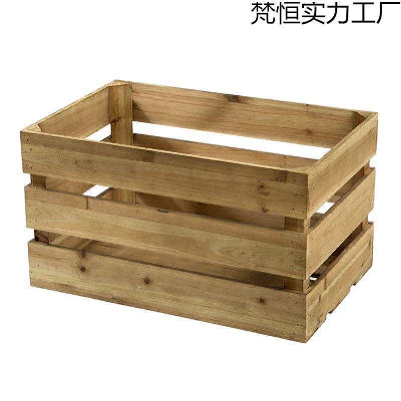 收纳筐木框箱实红酒户外大小装饰市堆头子陈列水果展示一件热