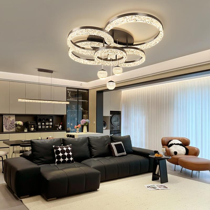 意式轻奢客厅吊灯2025新款现代简约中山主灯具全屋套餐组合吸顶灯