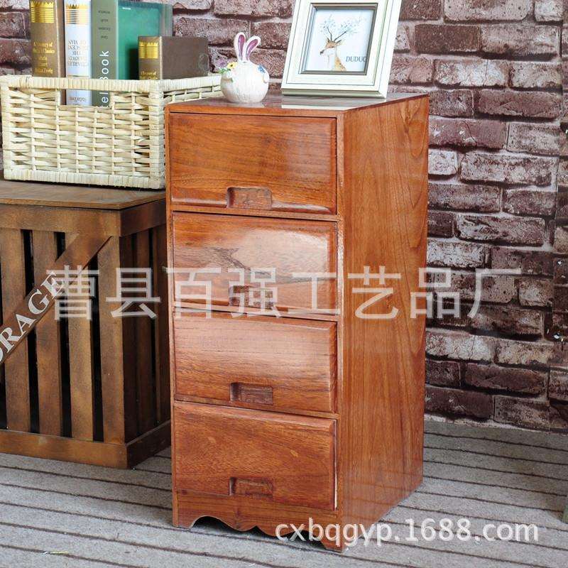 厂家直供木质抽屉式收纳箱做旧木质整理盒饰品办公桌面收纳柜木盒