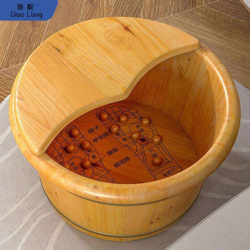 泡脚桶木桶家用足浴盆实木洗脚桶保温木质养生按摩洗脚木盆木制