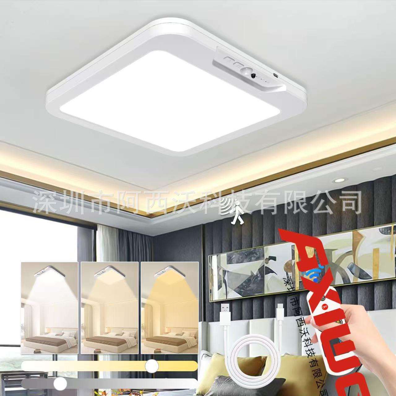 超薄智能充电吸顶灯LED过道走廊灯楼梯灯楼道玄关红外人体感应灯