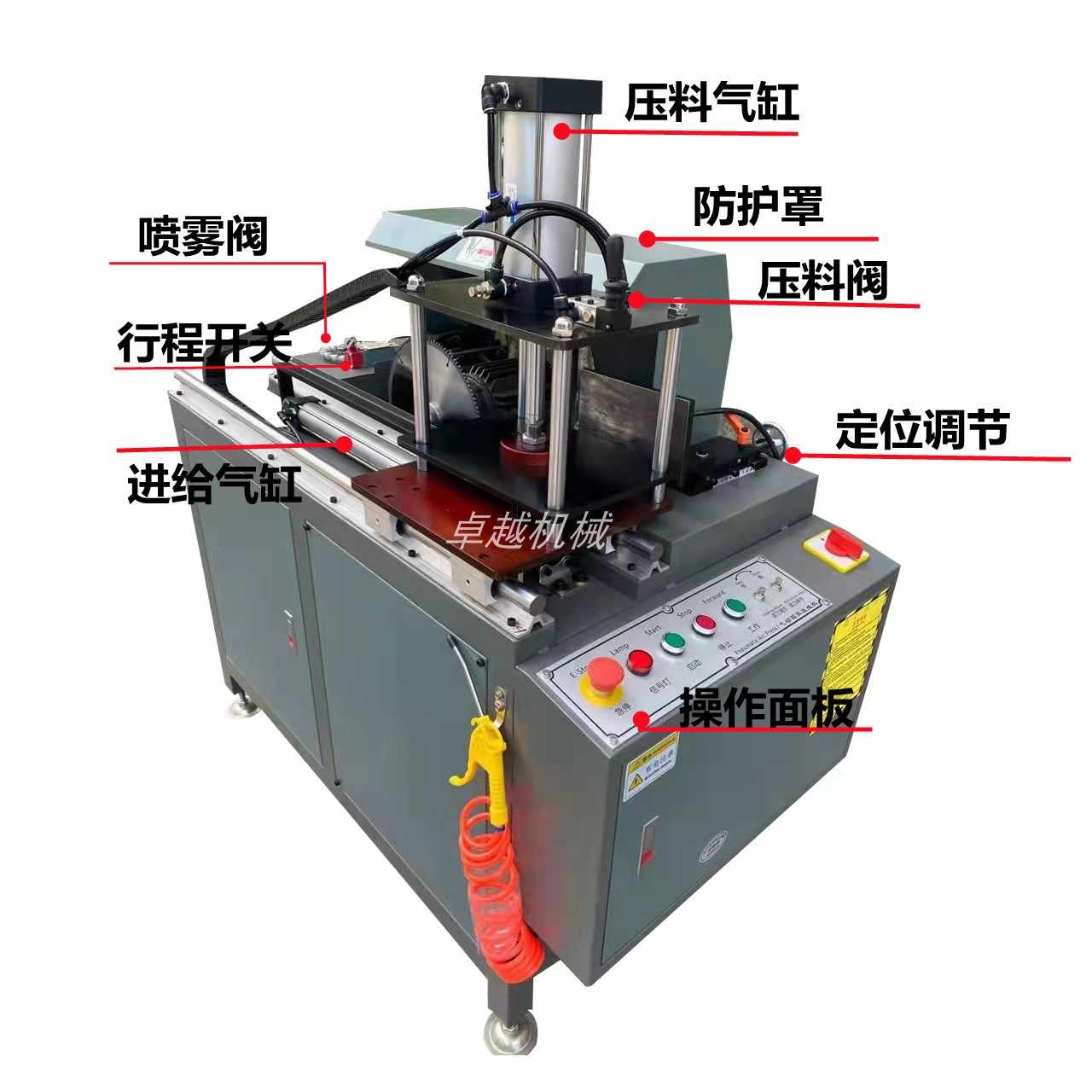 圆弧斜边两用压线机断桥压线端面铣中柱铝合金型材门窗压线切割机