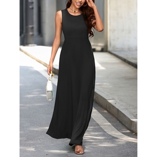 skims亚马逊跨境夏季欧美性感无袖连衣裙长款高级感吊带背心裙女