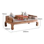 新中式 罗汉床老榆木客厅小户型实木沙发简约客厅禅意躺椅单人沙发