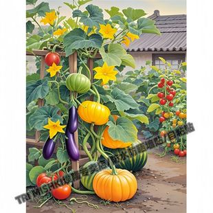 田园风农家的小菜园丰收贴纸冰箱门窗贴纸墙面划痕贴纸汽车防水贴