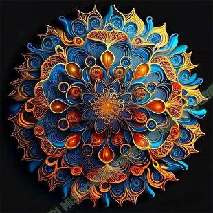 新款五彩装饰国风曼陀罗贴纸汽车划痕贴纸家居玄关门窗装饰画自粘