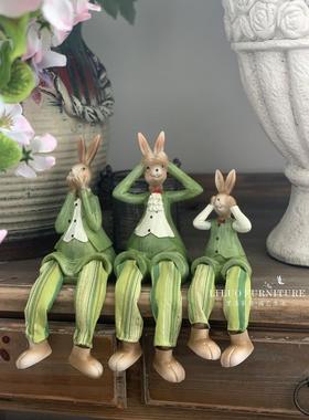 可爱三不兔子吊脚娃娃杂货家居摆件结婚礼物客厅卧室装饰品
