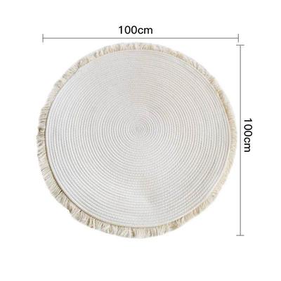 出租抓周地毯一周岁生日道具布置男女宝宝圆形棉线手工编织厂家