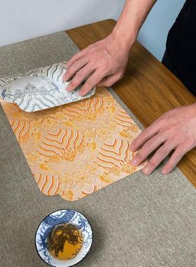 云锦双面主人茶席禅意布艺干泡席吸水茶垫简约茶席隔热茶桌垫