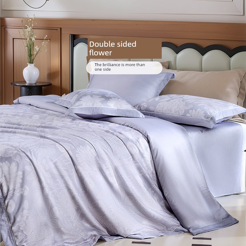 富安娜家纺1f00支长绒棉纯棉四件套全棉床单被套纯棉轻奢 床上用