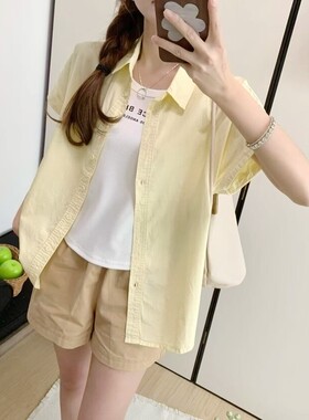 【Mayla的店&小四专享】【百百棉飞飞袖衬衫】 设计卷边好看衬衫