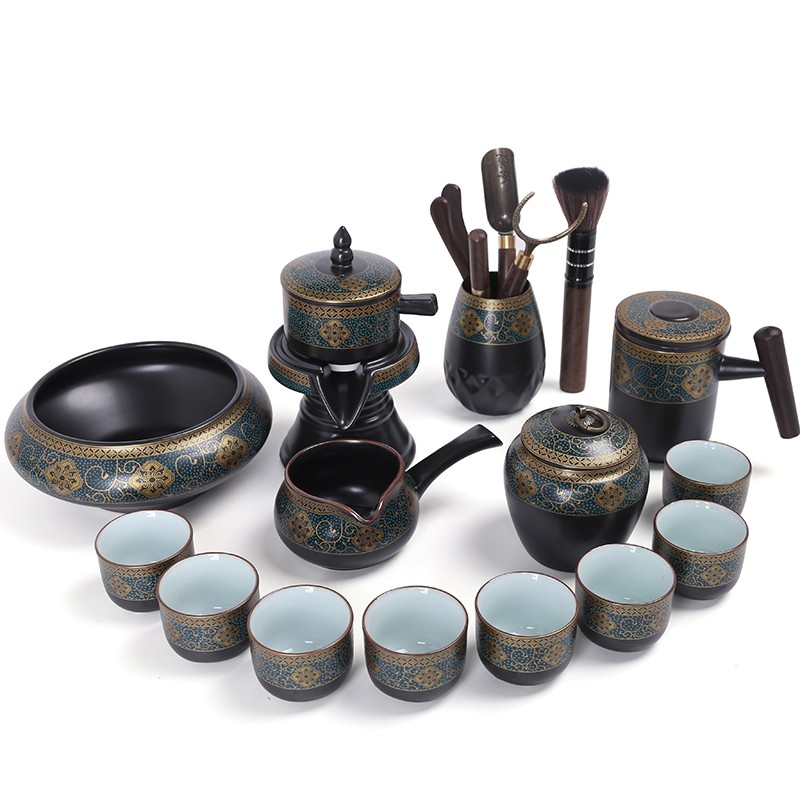 中式石磨茶滤茶叶过滤网家用茶具套装古韵自动功夫泡茶壶懒人神器