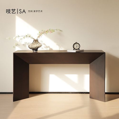 吱艺意式玄关台简约客厅高端实木极超窄客厅进门入户正对门条案几