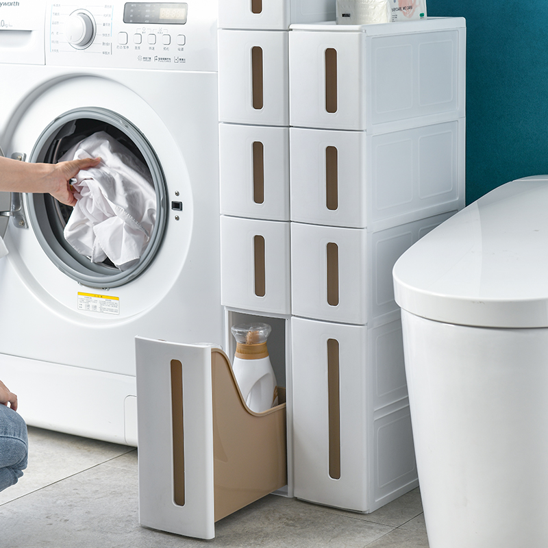 夹缝收纳柜子抽屉式缝隙柜厨房储物柜卫生间窄边柜冰箱置物架加厚