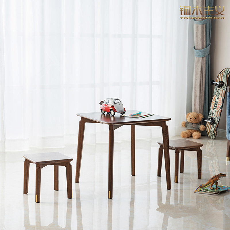 铜木主义 梵高小桌凳 学习写字桌 换鞋凳 黑胡桃 实木家具