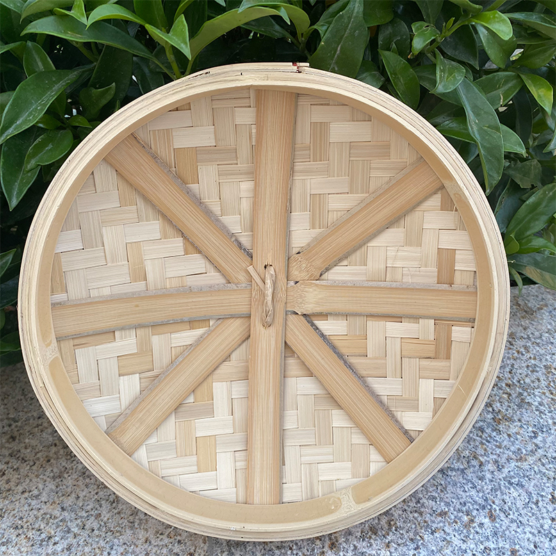大号家用竹笼屉手柄竹编加高加深蒸锅包子店竹蒸笼商用铁锅笼屉