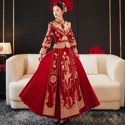 现货速发秀禾服新娘2025新款冬季结婚中式敬酒服小个子婚服嫁衣出