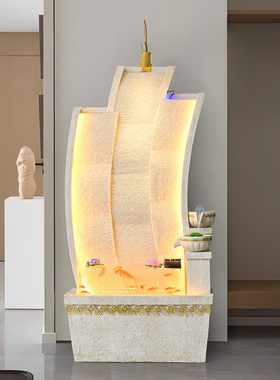 流水摆件客厅电视柜家居装饰喷泉落地轻奢循环水风水轮