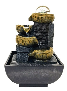 跨境新款Resin fountain流水摆件桌面喷泉树脂工艺品家居创意