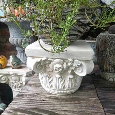 欧式罗马柱子花盆园庭院别墅阳台装饰复古做旧置落地底座摆件花架