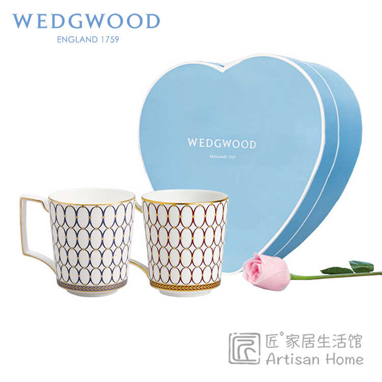 现货WEDGWOOD金粉年华马克杯骨瓷茶杯情侣杯水杯家用进口结婚礼物