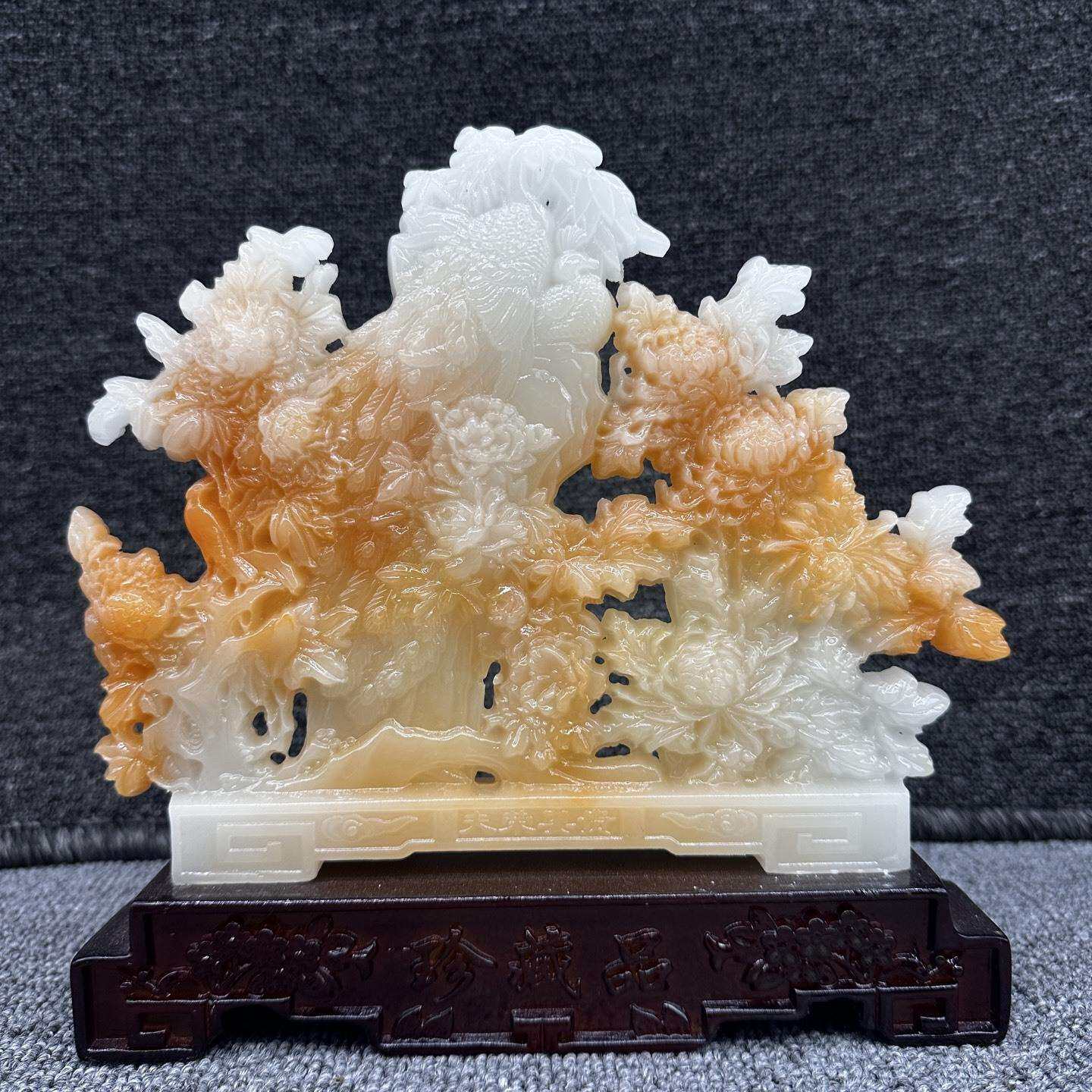 树脂摆件花开富贵芙蓉花开好运连连 开业送礼摆工艺品