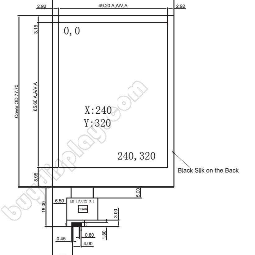 3.2寸电容式触摸屏含FT6236控制器分辨率240x320
