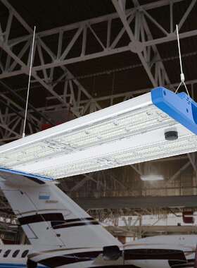 弘鑫照明LED 仓库工业吊灯蓝色堵头高棚灯铝材卡扣式透镜工矿灯k7