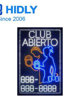 西班牙电子招牌哑铃俱乐部橱窗指示牌灯箱LED CLUB ABIERTO SIGN