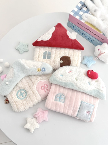 Домик, ремешок для сумки, зимняя плюшевая сумка через плечо, маленький детский кошелек, сумка-органайзер